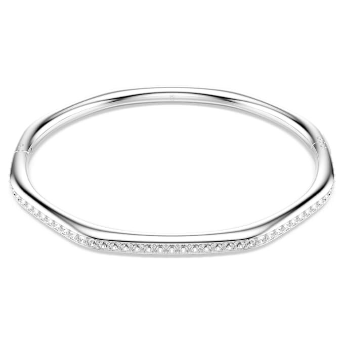 Brazalete Dextera de forma octogonal, corte redondo, blanco, chapado en rodio Brazalete Dextera de forma octogonal, corte redondo, blanco, chapado en rodio
