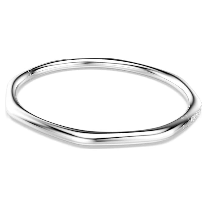 Brazalete Dextera de forma octogonal, corte redondo, blanco, chapado en rodio Brazalete Dextera de forma octogonal, corte redondo, blanco, chapado en rodio