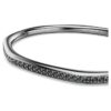 Brazalete Dextera de forma octogonal, corte redondo, blanco, chapado en rutenio Brazalete Dextera de forma octogonal, corte redondo, blanco, chapado en rutenio