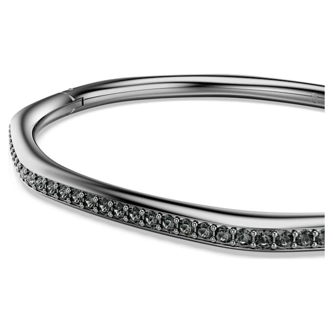 Brazalete Dextera de forma octogonal, corte redondo, blanco, chapado en rutenio Brazalete Dextera de forma octogonal, corte redondo, blanco, chapado en rutenio