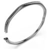 Brazalete Dextera de forma octogonal, corte redondo, blanco, chapado en rutenio Brazalete Dextera de forma octogonal, corte redondo, blanco, chapado en rutenio