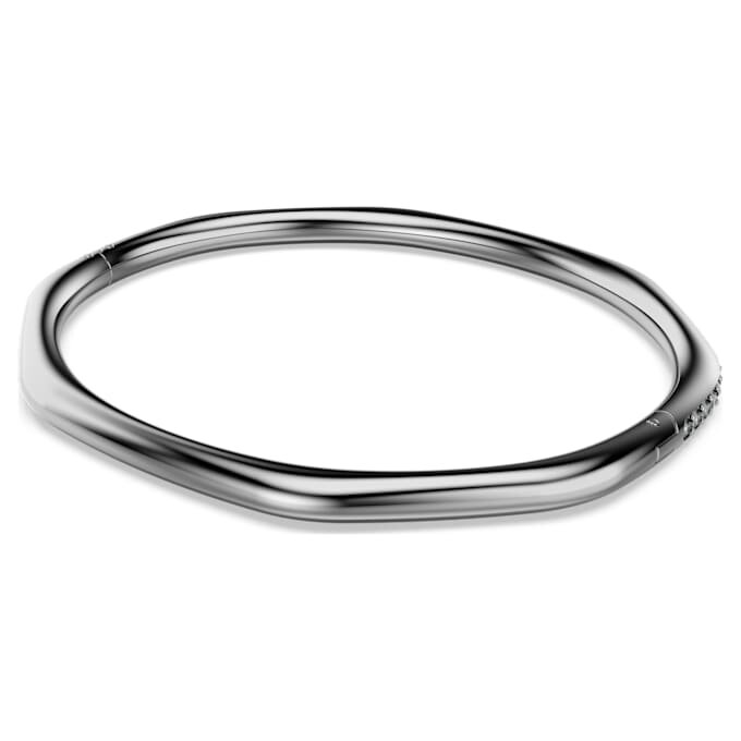 Brazalete Dextera de forma octogonal, corte redondo, blanco, chapado en rutenio Brazalete Dextera de forma octogonal, corte redondo, blanco, chapado en rutenio
