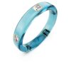 Brazalete Dulcis con corte octogonal, azul, chapado en tono dorado