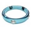 Brazalete Dulcis con corte octogonal, azul, chapado en tono dorado