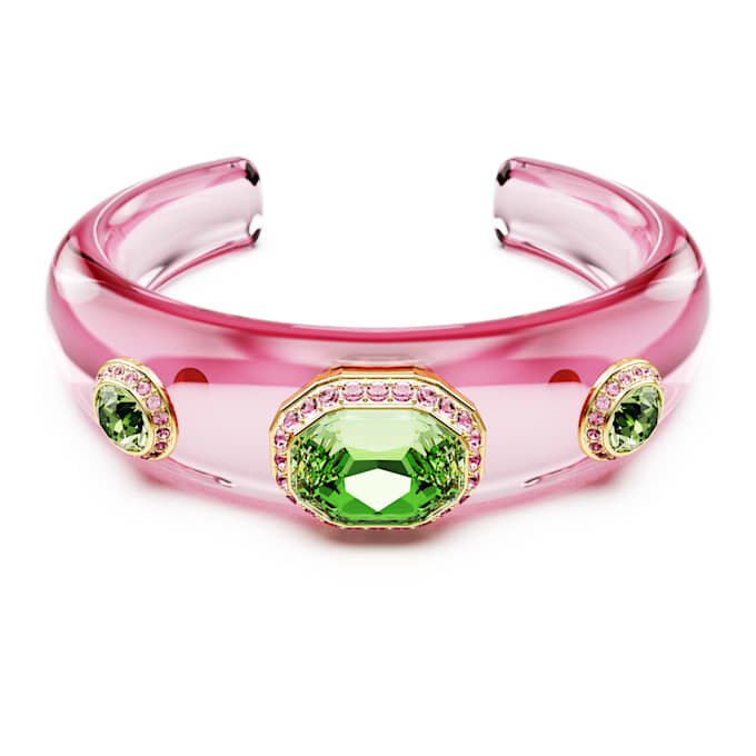 Brazalete Dulcis con cortes variados, multicolor, chapado en tono dorado Brazalete Dulcis con cortes variados, multicolor, chapado en tono dorado