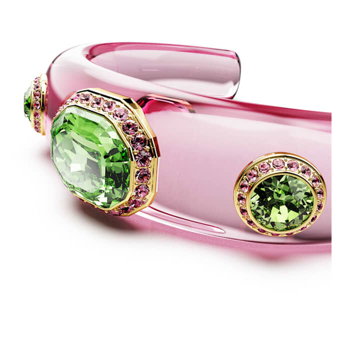 Brazalete Dulcis con cortes variados, multicolor, chapado en tono dorado Brazalete Dulcis con cortes variados, multicolor, chapado en tono dorado