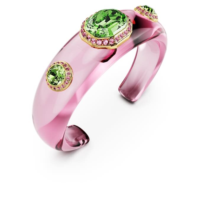 Brazalete Dulcis con cortes variados, multicolor, chapado en tono dorado Brazalete Dulcis con cortes variados, multicolor, chapado en tono dorado