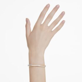 Brazalete Hyperbola de corte redondo, blanco, acabado en metales mixtos