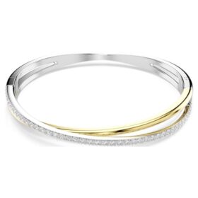 Brazalete Hyperbola de corte redondo, blanco, acabado en metales mixtos