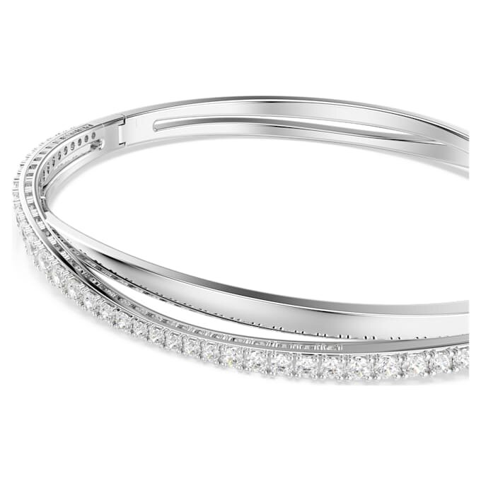 Brazalete Hyperbola de corte redondo, blanco, chapado en rodio Brazalete Hyperbola de corte redondo, blanco, chapado en rodio