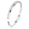 Brazalete Hyperbola de corte redondo, blanco, chapado en rodio Brazalete Hyperbola de corte redondo, blanco, chapado en rodio