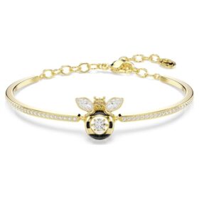 Brazalete Idyllia con cortes variados, abeja, multicolor, chapado en tono dorado