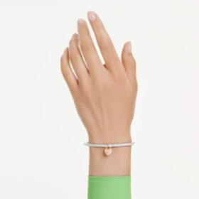 Brazalete Idyllia con cortes variados, corazón, rosa, acabado en metales mixtos