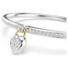 Brazalete Idyllia con cortes variados, corazón, rosa, acabado en metales mixtos Brazalete Idyllia con cortes variados, corazón, rosa, acabado en metales mixtos