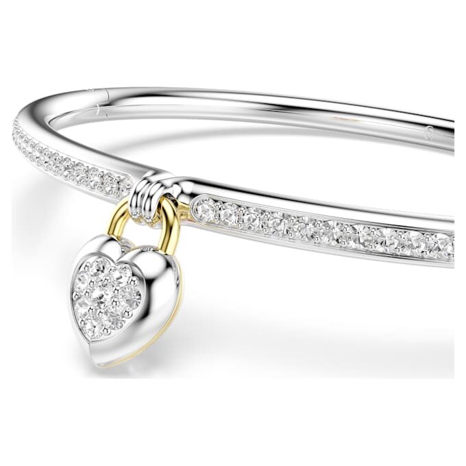 Brazalete Idyllia con cortes variados, corazón, rosa, acabado en metales mixtos Brazalete Idyllia con cortes variados, corazón, rosa, acabado en metales mixtos