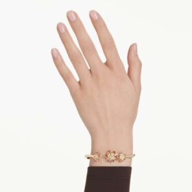 Brazalete Idyllia con cortes variados, flor, multicolor, chapado en tono dorado