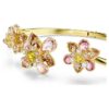 Brazalete Idyllia con cortes variados, flor, multicolor, chapado en tono dorado