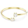 Brazalete Imber con cortes variados, blanco, chapado en tono dorado Brazalete Imber con cortes variados, blanco, chapado en tono dorado