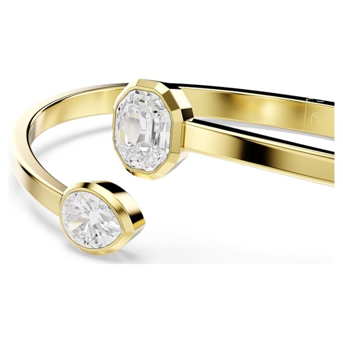 Brazalete Imber con cortes variados, blanco, chapado en tono dorado Brazalete Imber con cortes variados, blanco, chapado en tono dorado
