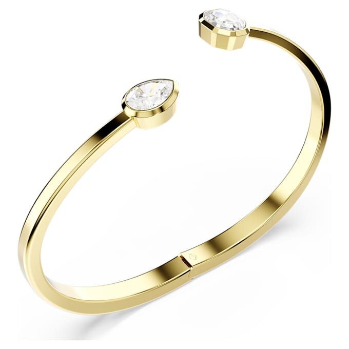 Brazalete Imber con cortes variados, blanco, chapado en tono dorado Brazalete Imber con cortes variados, blanco, chapado en tono dorado