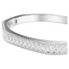 Brazalete Matrix con corte baguette, forma octogonal, blanco, chapado en rodio