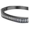 Brazalete Matrix con corte baguette, forma octogonal, gris, chapado en rutenio