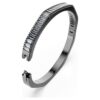 Brazalete Matrix con corte baguette, forma octogonal, gris, chapado en rutenio