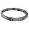 Brazalete Matrix con corte baguette, forma octogonal, gris, chapado en rutenio