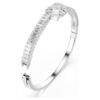 Brazalete Matrix con corte baguette, nudo, blanco, chapado en rodio Brazalete Matrix con corte baguette, nudo, blanco, chapado en rodio