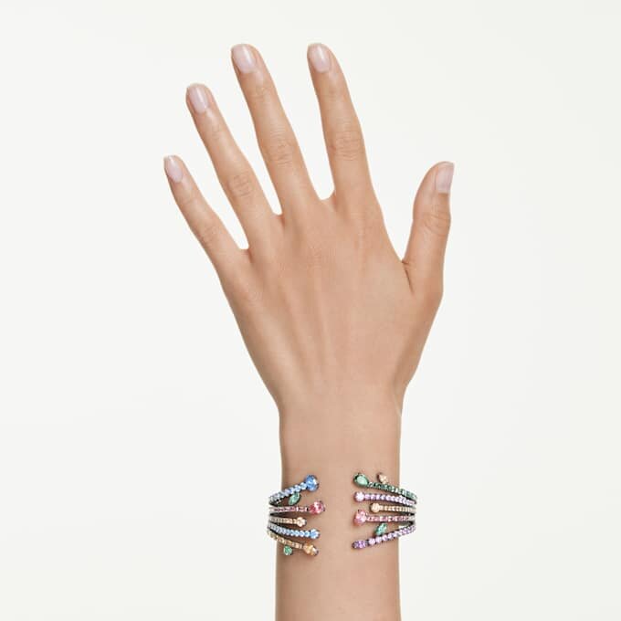 Brazalete Matrix con cortes mixtos, ramo, multicolor, chapado en rutenio Brazalete Matrix con cortes mixtos, ramo, multicolor, chapado en rutenio