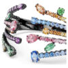 Brazalete Matrix con cortes mixtos, ramo, multicolor, chapado en rutenio Brazalete Matrix con cortes mixtos, ramo, multicolor, chapado en rutenio