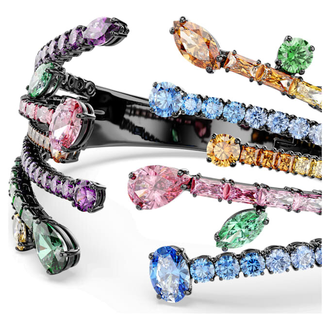 Brazalete Matrix con cortes mixtos, ramo, multicolor, chapado en rutenio Brazalete Matrix con cortes mixtos, ramo, multicolor, chapado en rutenio
