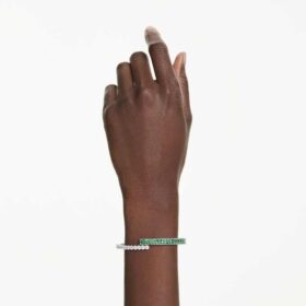 Brazalete Matrix con cortes mixtos, verde, chapado en rodio