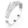 Brazalete Matrix con cortes variados, blanco, chapado en rodio Brazalete Matrix con cortes variados, blanco, chapado en rodio