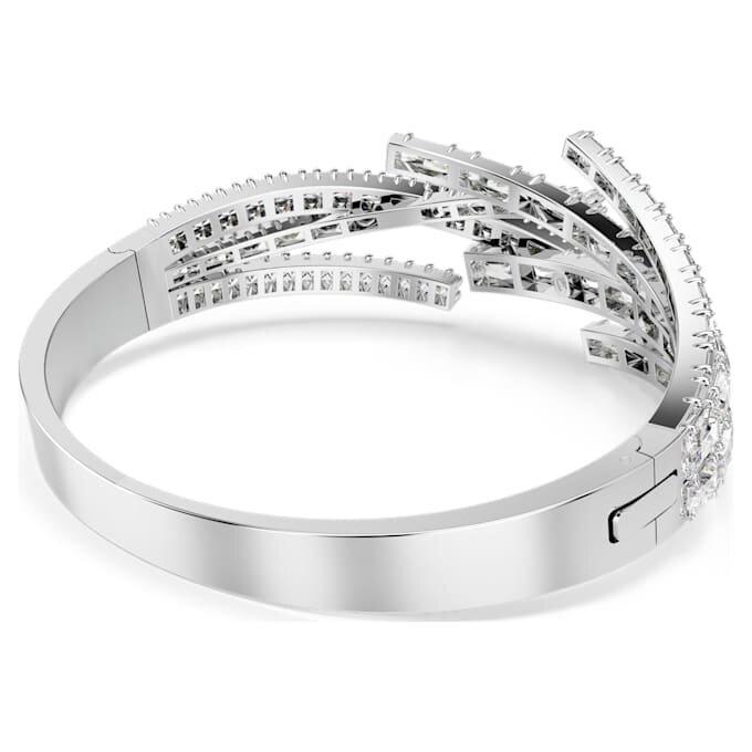 Brazalete Matrix con cortes variados, blanco, chapado en rodio Brazalete Matrix con cortes variados, blanco, chapado en rodio