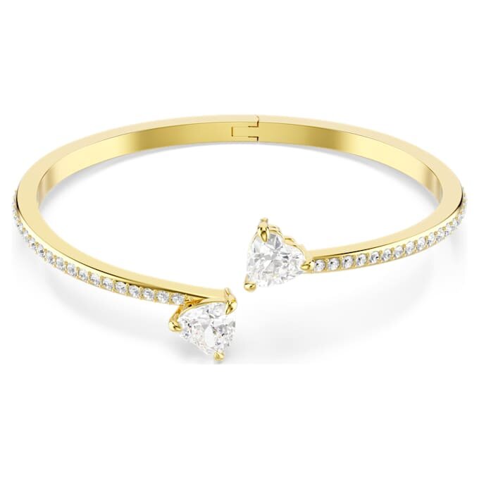 Brazalete Mesmera con corazón, blanco, chapado en oro Brazalete Mesmera con corazón, blanco, chapado en oro