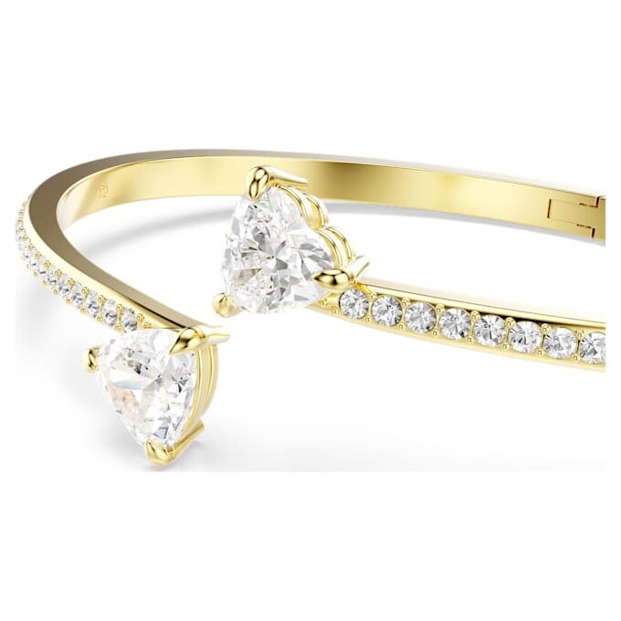 Brazalete Mesmera con corazón, blanco, chapado en oro Brazalete Mesmera con corazón, blanco, chapado en oro
