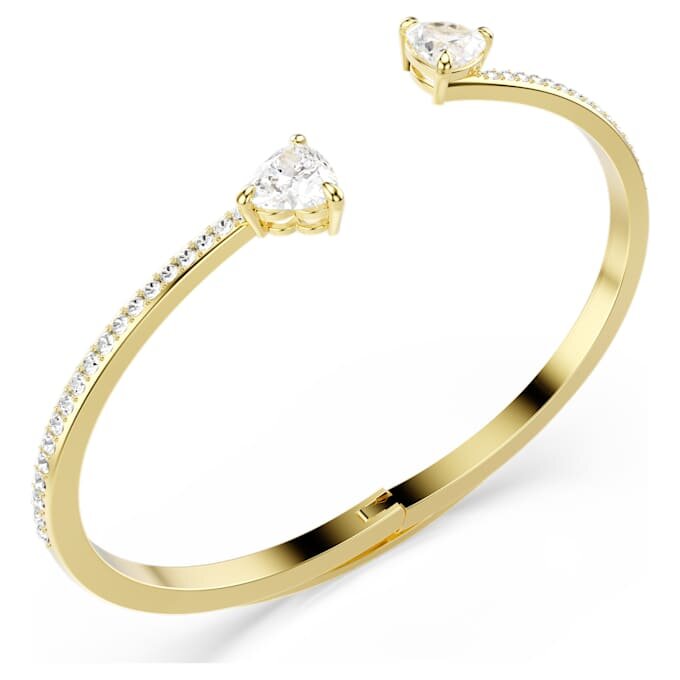 Brazalete Mesmera con corazón, blanco, chapado en oro Brazalete Mesmera con corazón, blanco, chapado en oro
