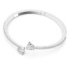Brazalete Mesmera con corazón, blanco, chapado en rodio Brazalete Mesmera con corazón, blanco, chapado en rodio