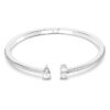 Brazalete Mesmera con cortes variados, blanco, chapado en rodio Brazalete Mesmera con cortes variados, blanco, chapado en rodio
