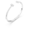 Brazalete Mesmera con cortes variados, blanco, chapado en rodio Brazalete Mesmera con cortes variados, blanco, chapado en rodio