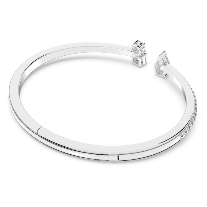 Brazalete Mesmera con cortes variados, blanco, chapado en rodio Brazalete Mesmera con cortes variados, blanco, chapado en rodio