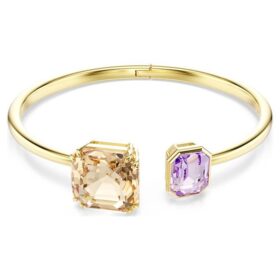Brazalete Millenia con corte octogonal, multicolor, chapado en tono dorado