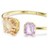 Brazalete Millenia con corte octogonal, multicolor, chapado en tono dorado