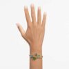 Brazalete Millenia con corte octogonal, verde, chapado en tono dorado