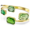 Brazalete Millenia con corte octogonal, verde, chapado en tono dorado