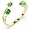 Brazalete Millenia con corte octogonal, verde, chapado en tono dorado