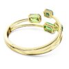 Brazalete Millenia con corte octogonal, verde, chapado en tono dorado