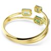 Brazalete Millenia con corte octogonal, verde, chapado en tono dorado
