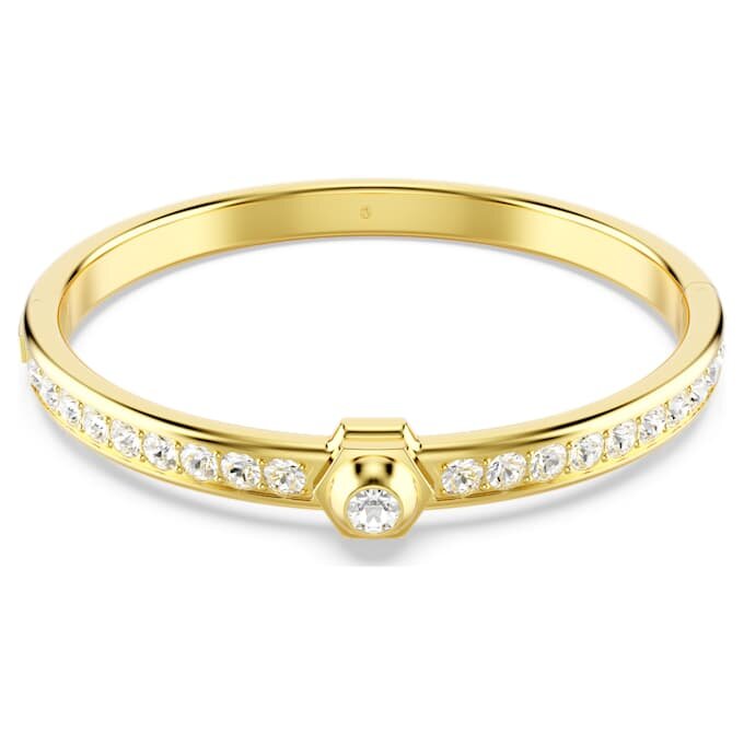 Brazalete Numina de corte redondo, blanco, chapado en tono dorado Brazalete Numina de corte redondo, blanco, chapado en tono dorado
